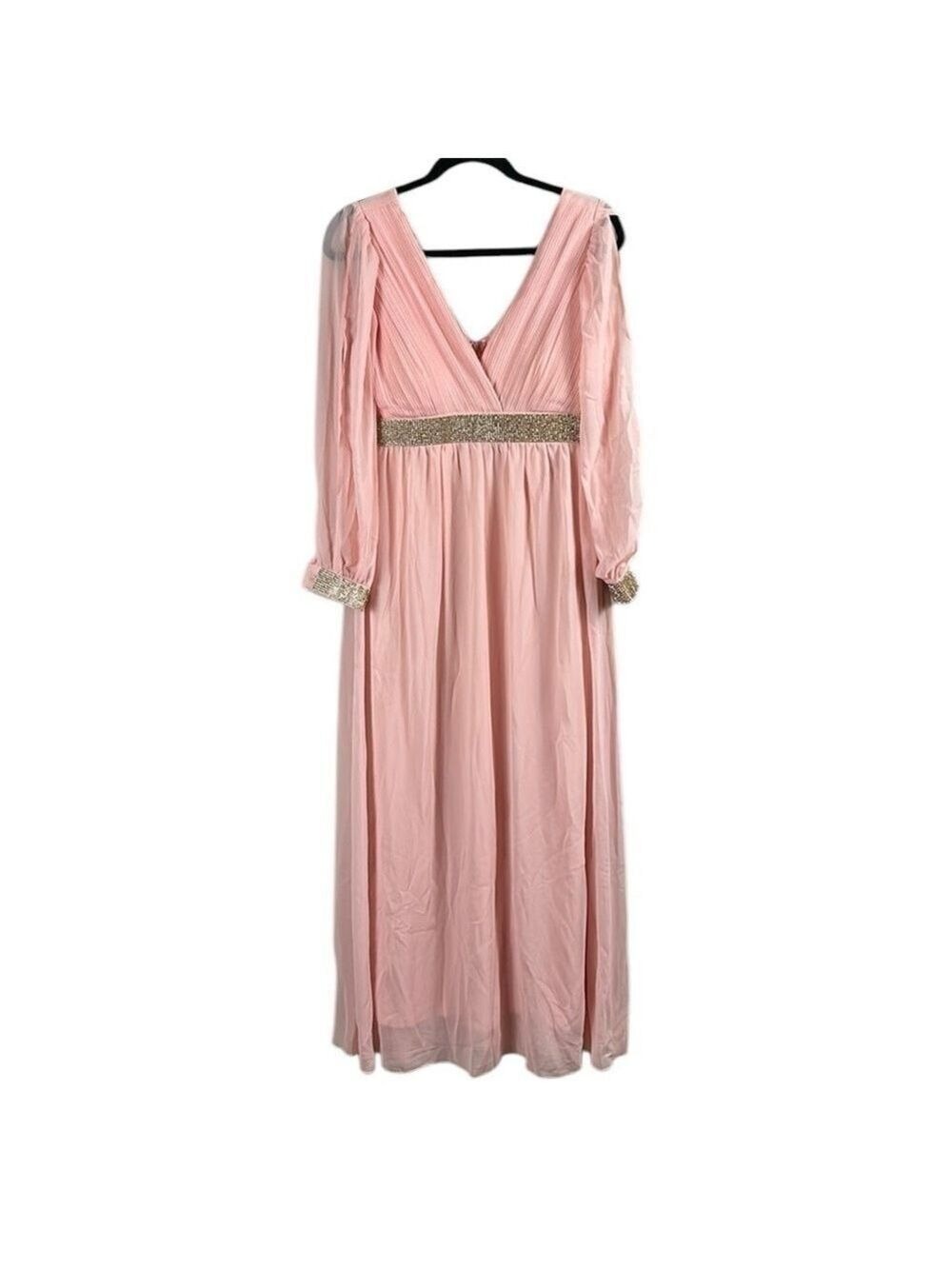 Club L Maternity Grecian Split Sleeve maxi Dress Size 8 in Soft Pink